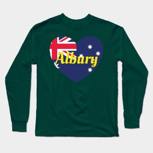 Albury NSW Australia Australian Flag Heart Long Sleeve T-Shirt